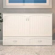 Bowery Hill Traditional Solid Wood Murphy Queen Bed in White