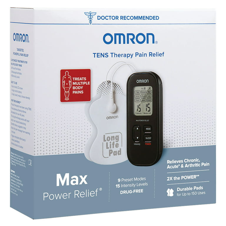 Omron PM500 Max Power Relief TENS Device & PMLLPAD-L ElectroTHERAPY TENS  Long-Life Pads 