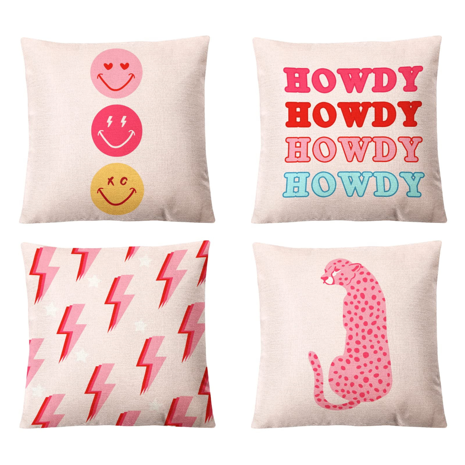  FLDAS Hot Pink Preppy Cowgirl Boots Howdy Decorative Reversible  Throw Pillow Covers 18×18 Inch, Western Cowgirls Pillow Cases Cushion for  Girls Room College Bedroom, Trendy Gifts for Women Teen Girls 
