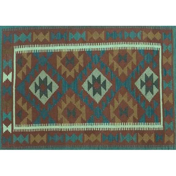Ahgly Company Indoor Rectangle Oriental Light Blue Traditional Area Rugs, 7' x 9'