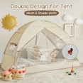thumbnail image 4 of Twin Size Bed Tent Canopy - Pop Up Privacy Sleeping Tent with 2 Doors, Dream Tent Light Reducing & Breathable Design, Indoor Bed Tent for Adult Portable Frame, 75 x 39 x 44 Inches, Beige, 4 of 8