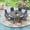 Black-Blue, variant on Vicllax Outdoor Patio Dining Set American Country Style Metal 42"for Garden Lawn (5 Pcs)