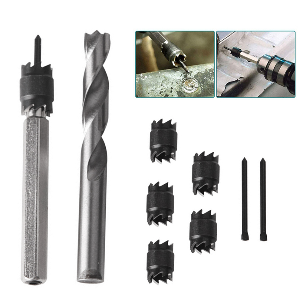 9-Piece Spot Weld Cutter Set For Power Drill - High-Speed Steel Panel Separator Tools For Auto Body Work