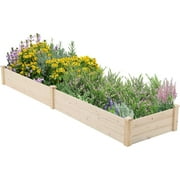 Bilot Pure Wooden Raised Garden Bed 8ft Planter Box Kit for Vegetables Herbs, Flowers Natural