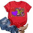 thumbnail image 2 of TSADFHJI Hauts pour Femmes Manches Longues Chemises Imprimées Mardi Décontractées Col Rond Manches Courtes Tee Tops Tunique Blouse m Rouge, 2 of 5