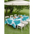 thumbnail image 3 of Outdoor Tablecloth with Umbrella Hole and Zipper, Turquoise Dahlia Rectangle Table Cloth 60x102 Inch Waterproof Tablecloth, Country Gray Abstract Floral Flowers Picnic Table Cover for Patio Camping, 3 of 7
