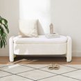 thumbnail image 1 of Kossmai Oval Lamb Fleece Fabric Storage Bench 47.24"L, 1 of 5