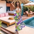 thumbnail image 3 of Yuyamidu Colorful Palm Leaf Women Beach Sarong Bathing Suit Wrap Skirt Sun Protection Swimwear Bikini Wrap Fashionable Beach Sheer Chiffon Bathing Suit Cover Up for Women, 3 of 7