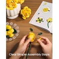 thumbnail image 5 of Yellow Rose Bouquet Building Set, Artificial Flowers Botanical Collection Kit for Adults, Gift for Christmas and Valentines Day, Warmming Home Office Table Centerpiece Decor - IA11019, 5 of 8