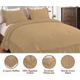 thumbnail image 4 of D.N.G. BEDDINGS 5 Piece Luxury 5 Inch Two Layer Ruffle Comforter Set Premium Super Soft, 800 TC, 100% Egyptian Cotton, Super Soft, Super King Size Taupe Color, 4 of 7
