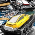 thumbnail image 4 of Amphibious 2.4G Remote Control Tank with 3 Rechargeable Batteries - ABS All-Terrain Armored Vehicle with Watch & Handheld Dual Controllers, 40m Range, 18min Playtime, Stunt Functions: Wheelie,, 4 of 6
