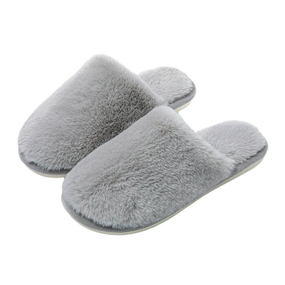 Aueoeo Slippers for Women, Womens House Slippers Fuzzy Warm Winter Slippers Shoes Slippers Slip on Flat Shoes Plush Slippers