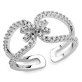 thumbnail image 1 of Women Rhodium Brass Ring with AAA Grade CZ in Clear - Size 7, 1 of 1