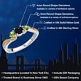thumbnail image 2 of Gem Stone King 925 Sterling Silver Black Onyx Green Peridot and White Lab Grown Diamond 3 Stone Engagement Ring for Women (0.49 Cttw, Gemstone December Birthstone, Size 7), 2 of 6