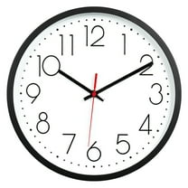 Vaupan Non-Ticking Silent Wall Clocks 12 inch Battery Operated Quartz Classic Decor Clock Display Easy to Read for Bedroom Home Kitchen Room Office School (Black)