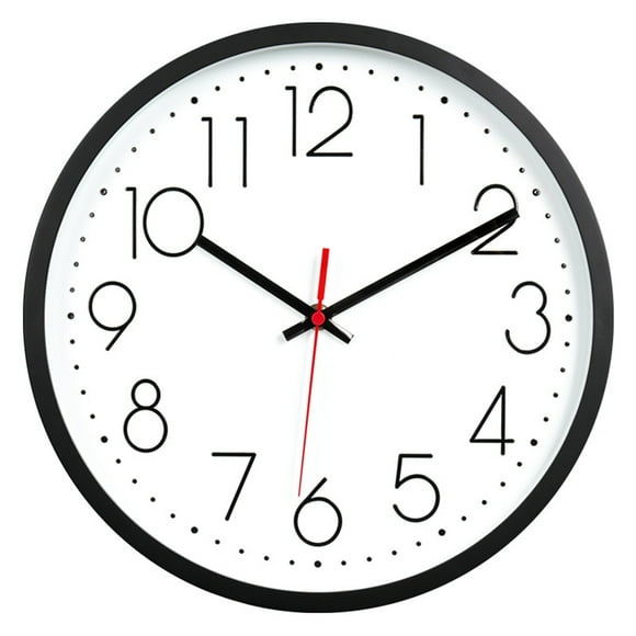 Vaupan Non-Ticking Silent Wall Clocks 12 Inch Battery Operated Quartz Classic Decro Clock Easy to Read for Bedroom Home Kitchen Room Office School (Black)