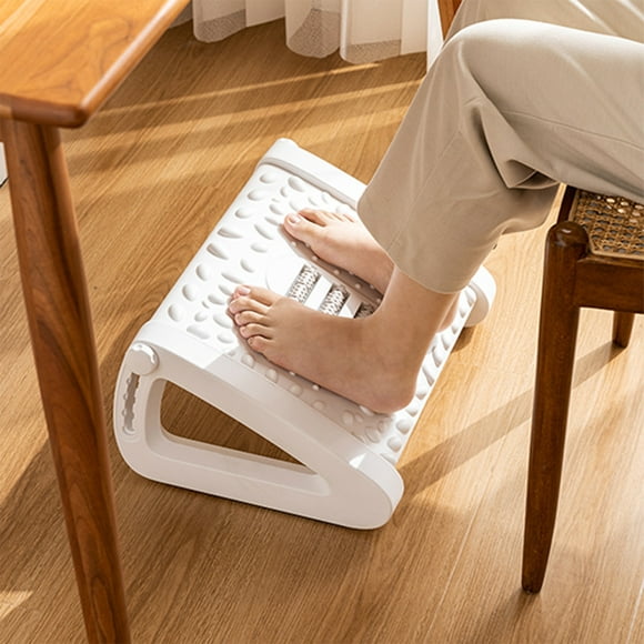 LSLJS Changeable Height Footstool for Under Desk At Work, Under Desk Footrest WithRoller Massage, Comfortable Desk Footstool for Pressure Relief, Office Massage Footstool on Clearance