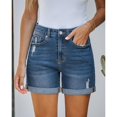 thumbnail image 2 of Store Jean Shorts Womens Stretchy High Waisted Ripped Denim Shorts with Pockets Trendy Distressed Cut Off Shorts, 2 of 6