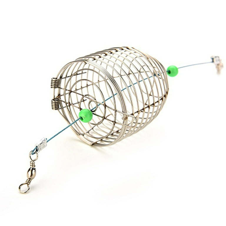 Yoone Fish Small Stainless Steel Wire Fish Bait Trap Basket Fishing Tackle  Lure Cage