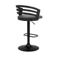 thumbnail image 5 of Armen Living Adele 25-32" Modern Faux Leather Swivel Bar Stool in Gray/Black, 5 of 10