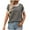 Gray, variant on Horkkom Short Sleeve Sweater for Women Crew Neck Pullover Sweaters Summer Loose Casual Striped Shirt L