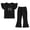 Black 2, variant on BLTIBY Toddler Girls 2 Piece Outfits Cute Fashion Ruffle Sleeve Tank Top and Flare Pants Sets Beige 3-4 Years