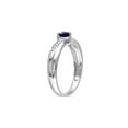 thumbnail image 2 of 1/4 Carat (Ctw) Lab-Created Blue Sapphire Heart Ring in Sterling Silver with Accent Diamonds for Women, 2 of 6