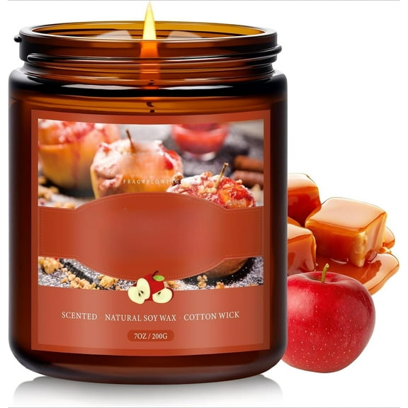Fall Candle, Maple & Cream Latte Scented Candles for Home, Natural Soy Autumn Candle Aromatherapy Candle, 7 oz Jar Candles Fall Gifts for Women Men