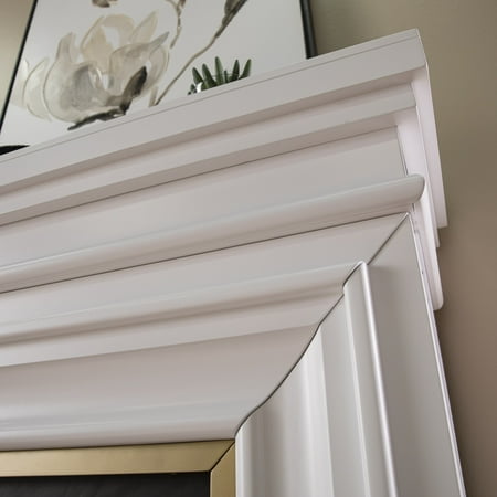 SEI Furniture - Bevonly Electric Fireplace - White and gold finish