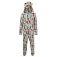 thumbnail image 2 of CUZIBR Christmas Family Pajamas Thickened Downy Long Sleeve Hooded Full Zipper Up Overall Sleepwear Outfits Lovely Snowflake Snowman Print One Piece Jumpsuits Loungewear For Dad,Grey,Xxl, 2 of 9
