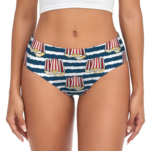 Balery Popcorn Ropa Interior de Algodón para Mujer con Dibujo – Braguitas Cómodas y Elásticas, Estilo Clásico-Medium