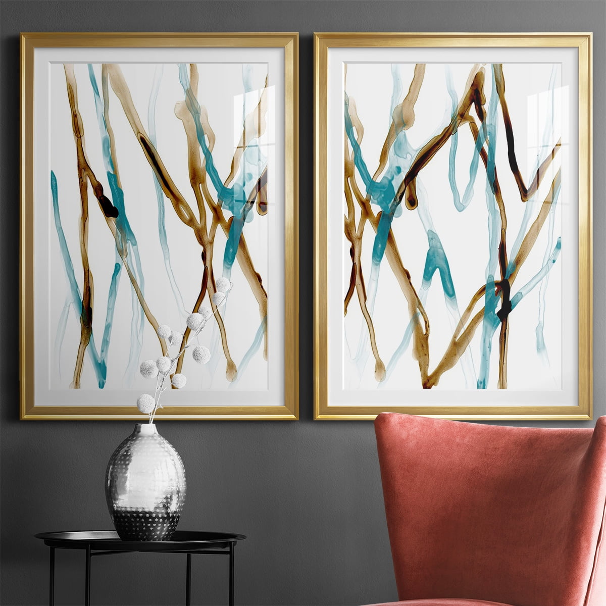 Wexford Home Runnel XVII Premium Framed Print, 30.5" x 42.5" - Ready to Hang, Gold (Set of 2)