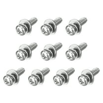 M2.5 x 8mm 304 Stainless Steel Phillips Pan Head Machine Screws Bolts Combine with Spring Washer and Plain Washers 10Pack