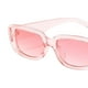 thumbnail image 3 of Gafas de sol rectangulares para mujer, gafas de sol gruesas, gafas de sol estilo retro con estilo. Rosa, 3 of 9