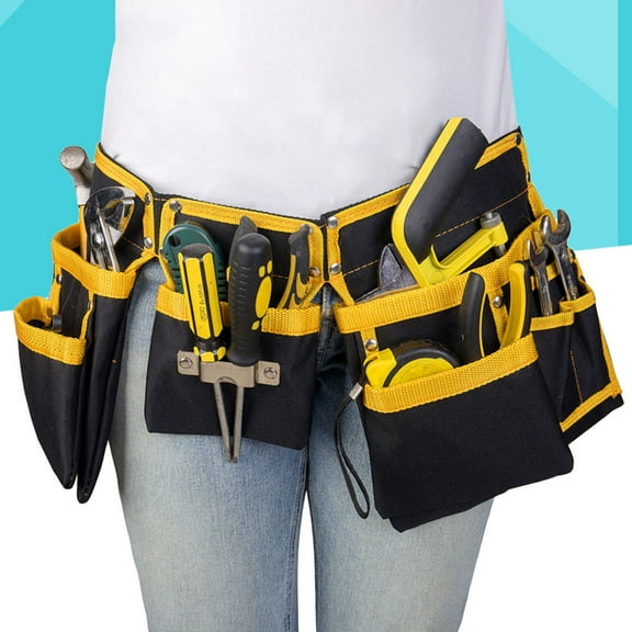 DECORNIJIA Oxford Cloth Waist Pocket 1Pcs Black with Adjustable Belt for Electrician Work