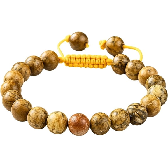 Picture Jasper Crystal Bracelet - 8mm Beaded Bracelet and Healing Stones