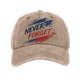 thumbnail image 4 of Unisex 911 Never Forget Hats 9/11 25th Anniversary Baseball Cap We Will Never Forget Hat 9/11 Patriot Day Commemorative Trucker Hat Khaki, 4 of 5