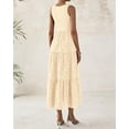 thumbnail image 4 of Vestido midi BTFBM para mujer, sin mangas, con ojales, color albaricoque, 4 of 9