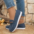thumbnail image 3 of Women's Suede Leather Casual Penny Loafers Ladies Retro Classic Flats Dress Shoes Comfortable Slip On Fashion Boat Shoes Blue Size 7.5, 3 of 8