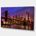 thumbnail image 2 of Brooklyn Bridge and Manhattan at Sunset - Pink - Extra Large Canvas Art Print, 2 of 4