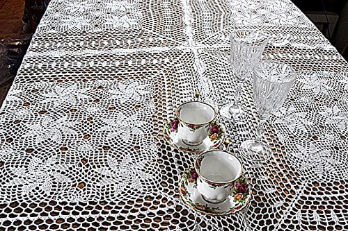 Dining Kitchen Home Handmade Crochet Vintage Lace Table cover Tablecloth 30x60