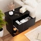 thumbnail image 1 of Single Drawer Bedside Table Nightstand Open Shelf Bedside Cabinet with Charging Station Side Table with Power Outlet Wood Bedside Desk with One Drawer for Bedroom Living Room Home Office Black, 1 of 13