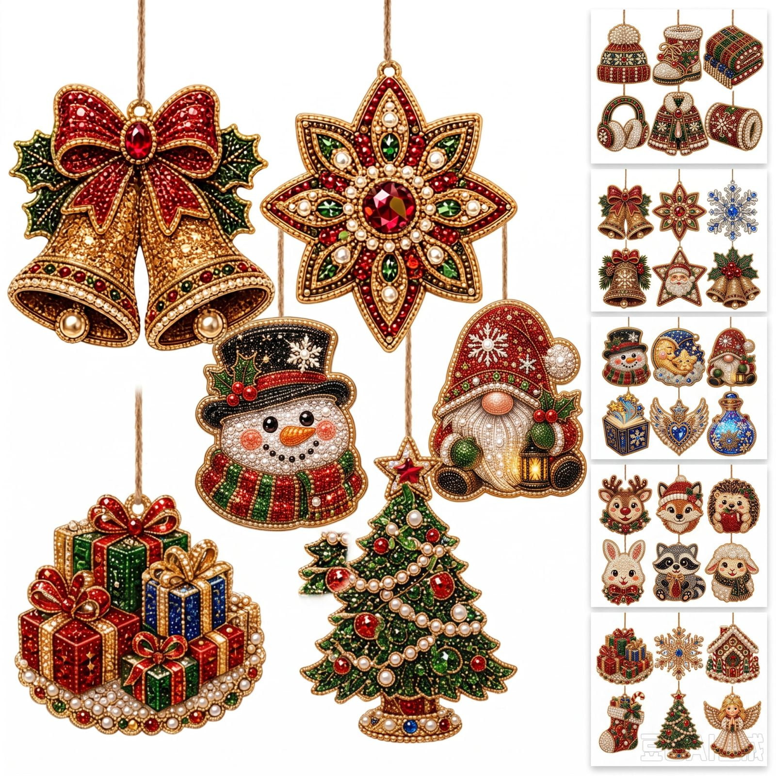 Diamond Art Christmas Ornaments with Handcrafted Animal Shapes and Full Drill Coverage Vibrant Diy Craft Kits for Adults Seeking Festive Tree Decor and Cozy Holiday Projects