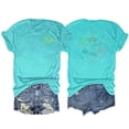 thumbnail image 3 of Graphic Tees for Women Casual Summer Print Crew Neck T Shirt for Everyday Wear with Short Sleeves and Versatile Styling Options Green L, 3 of 3