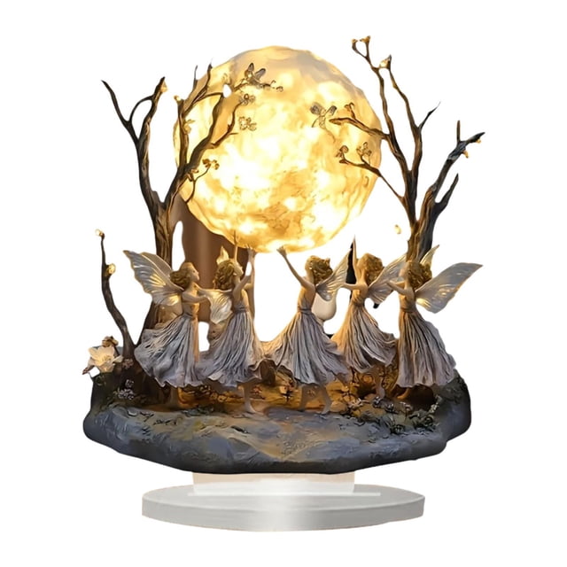 Centro de mesa de decoración de de hadas acrílicas, colección 2D, artesanía, regalo, adorno de mesa delicado con base para estante del hogar