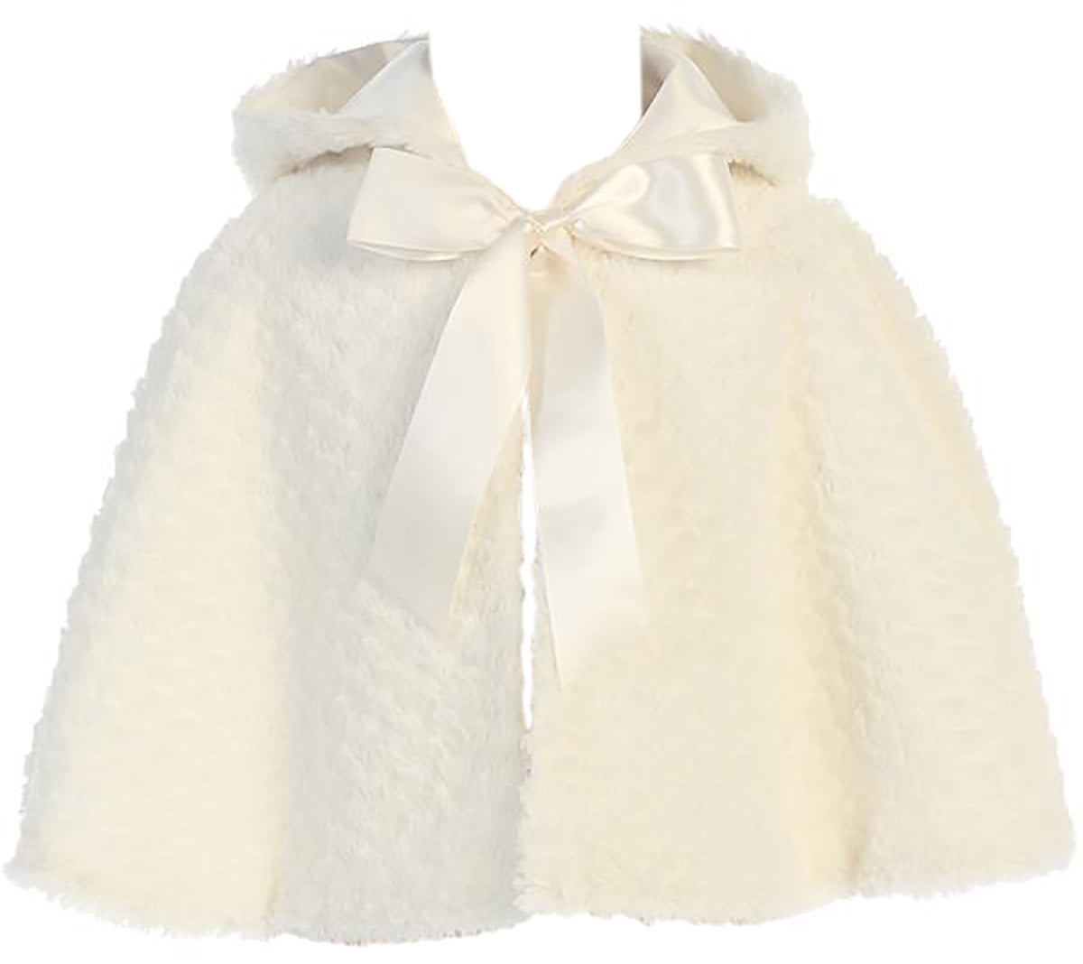 flower girl faux fur cape