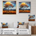 thumbnail image 4 of Designart "Yellow and Blue Fauvist African Wilderness" Floral Framed Wall Art Decor - Global Yellow Tree African Entryway Framed Wall Art, 4 of 6