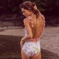 thumbnail image 6 of IDOPIP Women's One Piece Swimsuit with Beach Cover Up Wrap Skirt Floral Sexy Bikini Sets Bathing Suit, 6 of 9