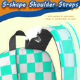 thumbnail image 5 of Blue and White Checkered Pattern 17" School Backpacks for Teens,Waterproof Oxford Fabric,S-Shape Padded Straps for School,Travel,Hiking,Camping, 5 of 6