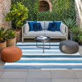 thumbnail image 2 of Blue Striped Outdoor Rug for Patio/Deck/Porch, Non-Slip Large Area Rug 3 x 5 Ft, Farmhouse Stripes Modern Art Indoor Outdoor Rugs Washable Area Rugs, Reversible Camping Rug Carpet Runner, 2 of 8